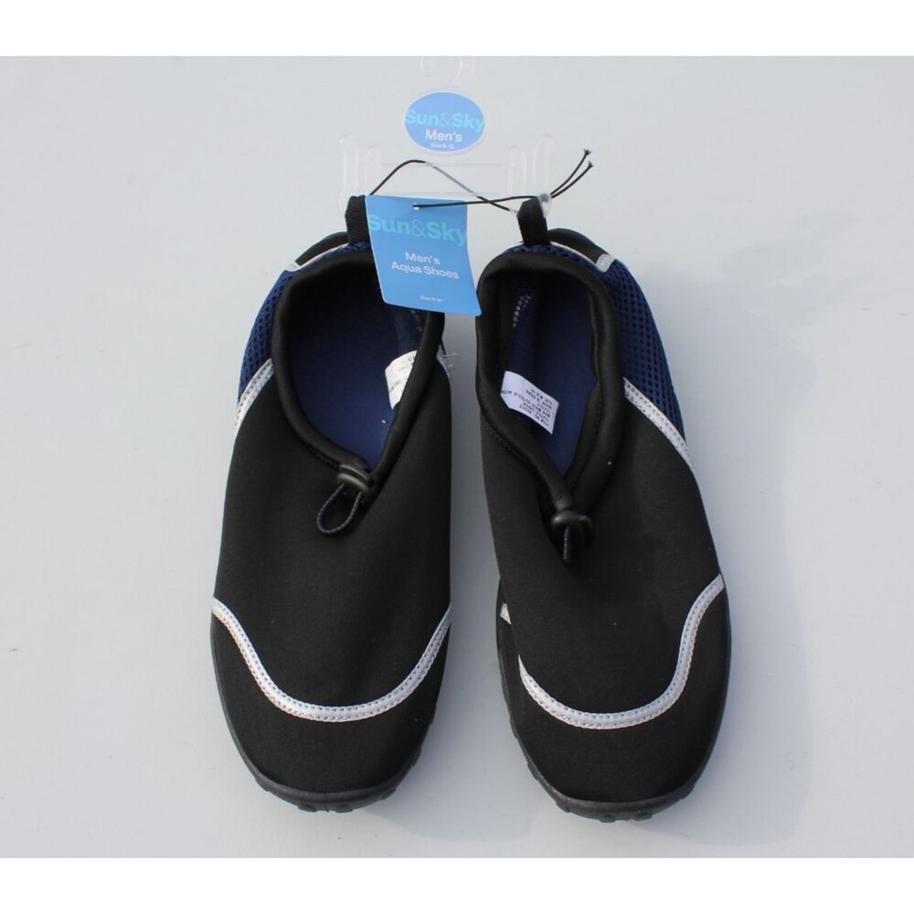 Water Shoes Black/Blue Sun & Sky Mens Size 9-10 Swim Diving Surf Aqua Beach #3